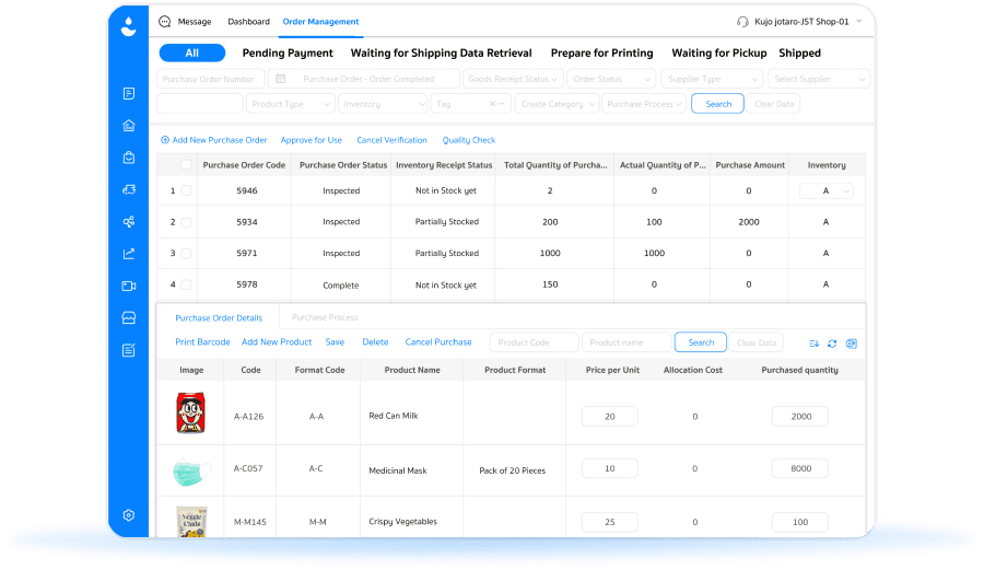 Nhật ký xuất nhập kho fulfillment