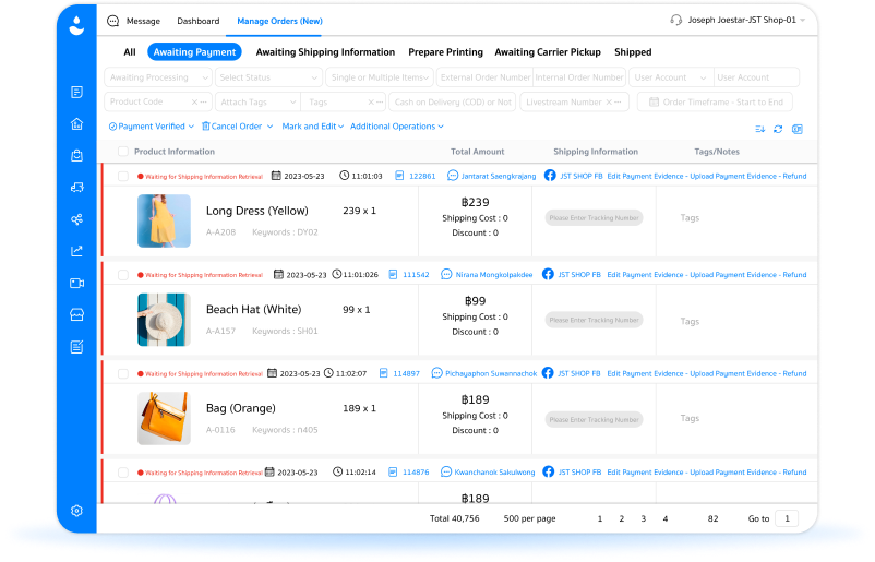 Minh họa quản lý đơn hàng đa nền tảng Shopee và Lazada trong một luồng OMS