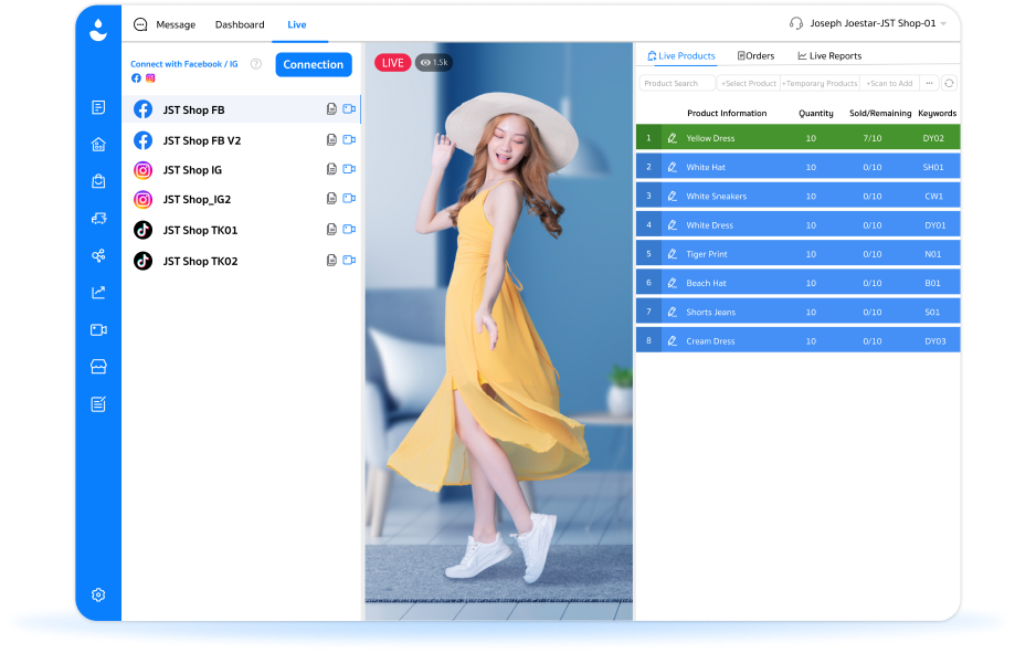 Tổ chức MCN livestream hoặc thương hiệu có nhiều kênh bán