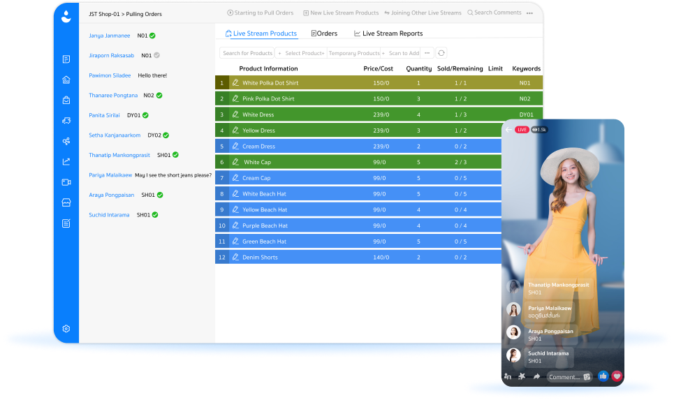 Bắt từ khóa và tạo đơn theo thời gian thực cho livestream nhỏ