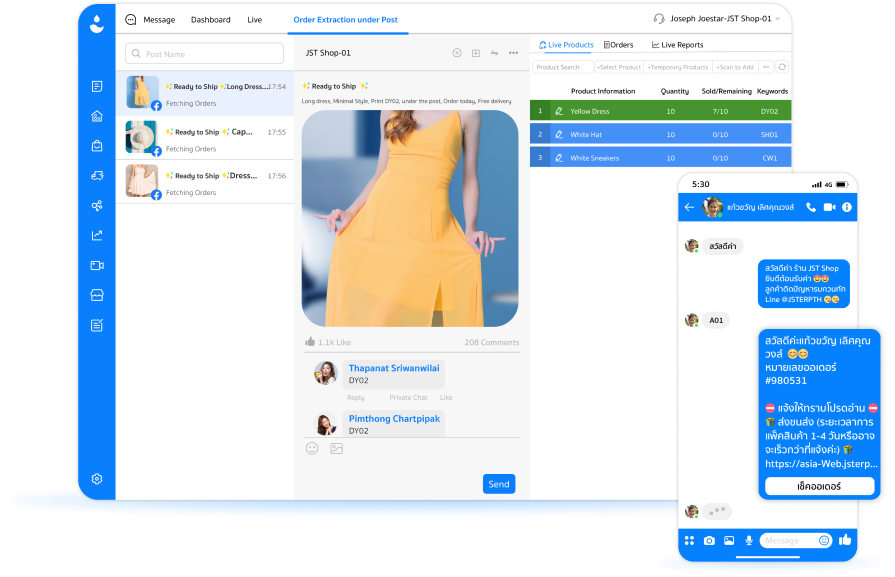 Phản hồi Facebook post trong mô hình live quy mô lớn